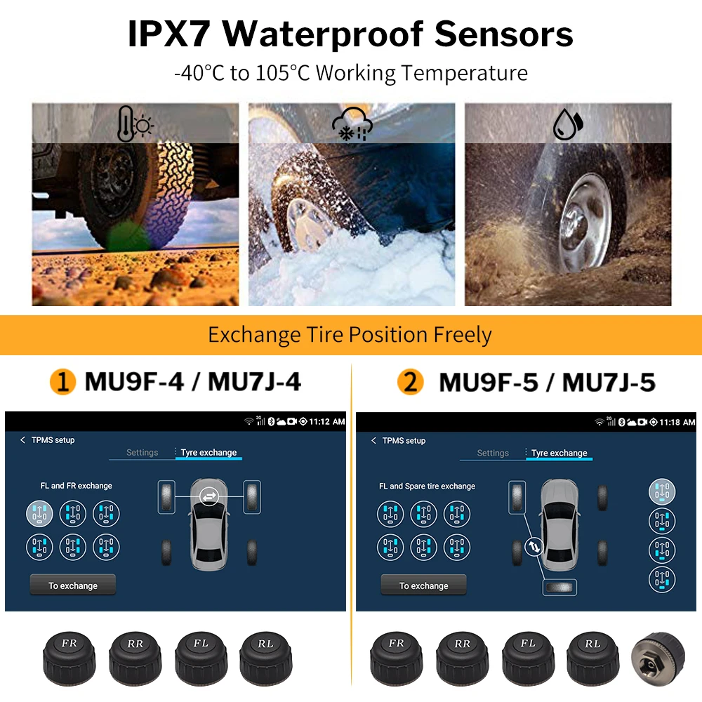 

Deelife Android TPMS for Car Radio DVD Player Tire Pressure Monitoring System Spare Tyre Internal External Sensor USB TMPS/