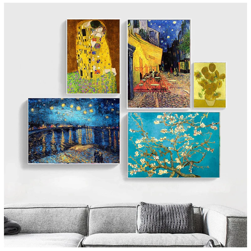 

Famous Van Gogh Almond Blossom Canvas Painting Poster Prints Reproduction Impressionist Flower Wall Art Picture for Living Room