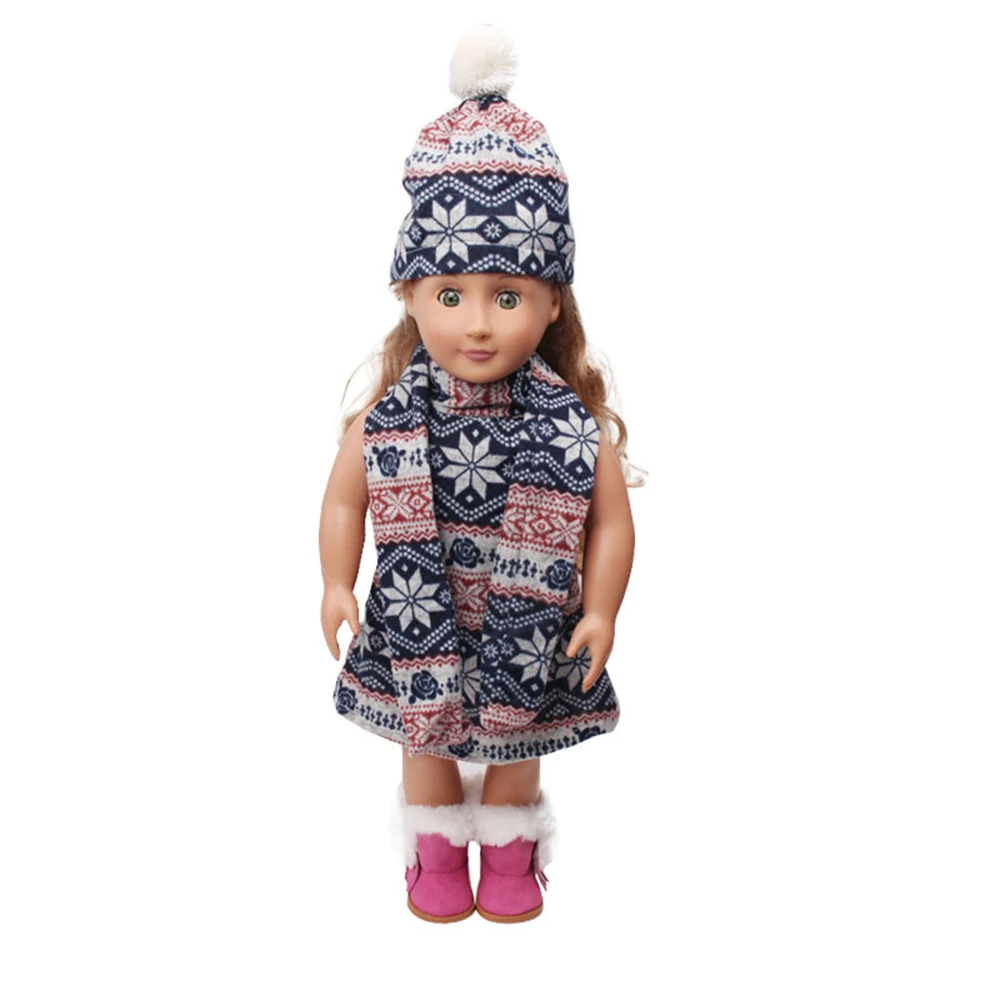 Doll Clothes Winter Sweater With Hat Fit 18 Inch American 43 Cm Born Baby Generation Christmas Birthday Gift | Игрушки и хобби
