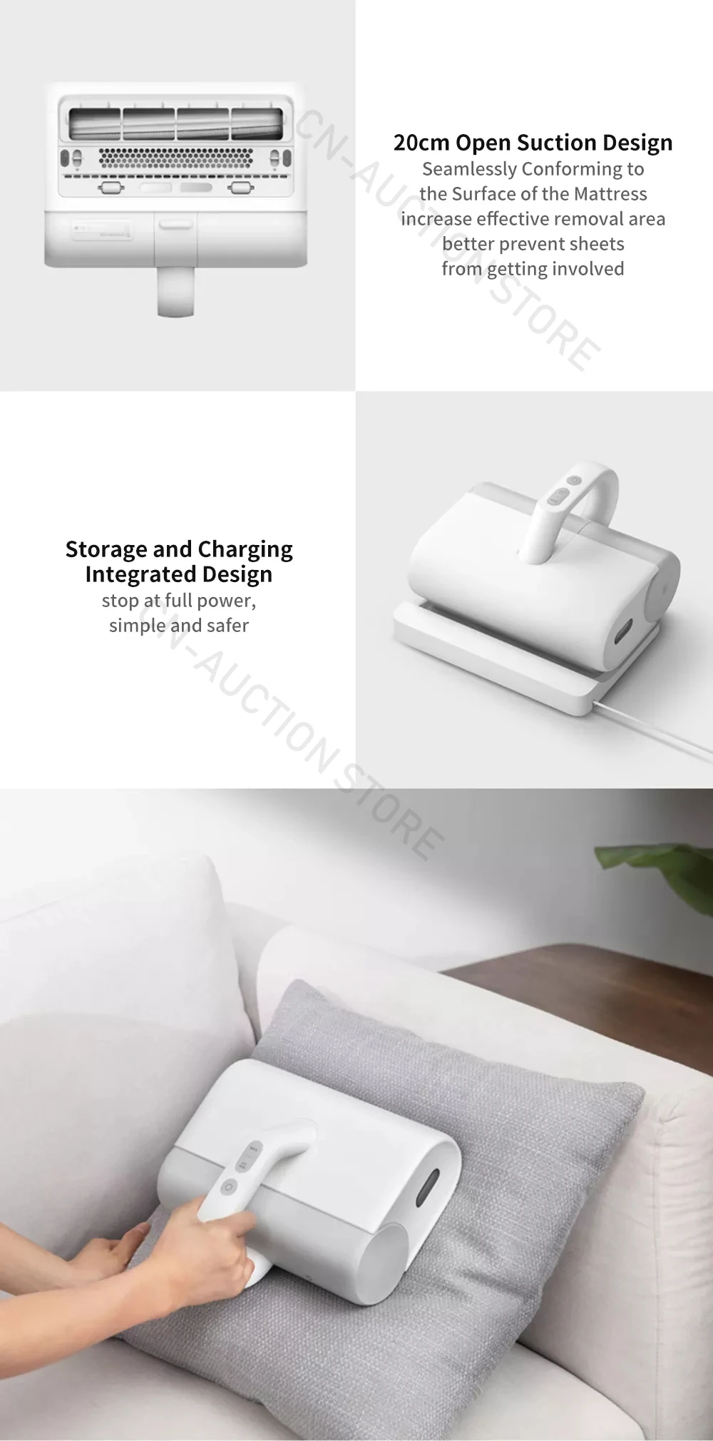 Xiaomi Mijia беспроводной пылесос для удаления клещей, ультрафиолетовая стерилизация, сильный всасывающий очиститель волос, AC100-240V