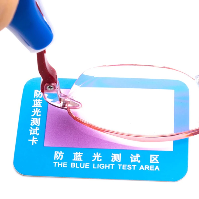 PVC Anti-Blue Light Test Card Glasses UV Accessories Blue Detection Generator And Temp 10pc | Инструменты