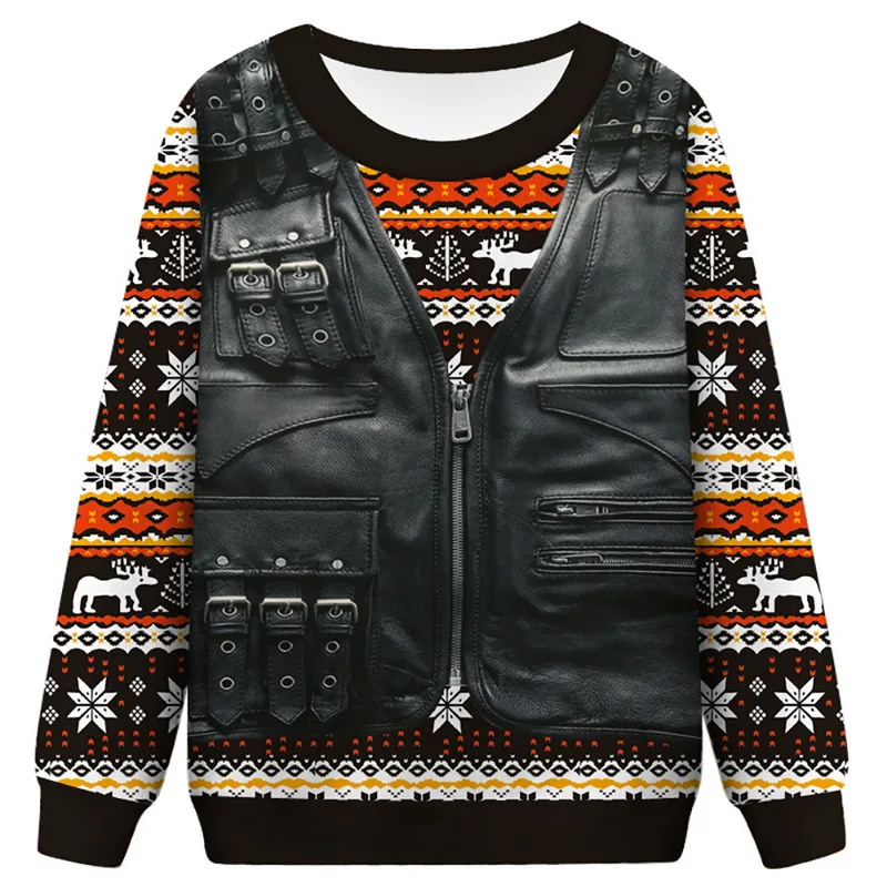 B-color 3 Mens causal o neck Christmas sweater fashion deer print Autumn Winter Pullover Knitted Jumper sweaters Slim Men Clothes - Цвет: B-color 3