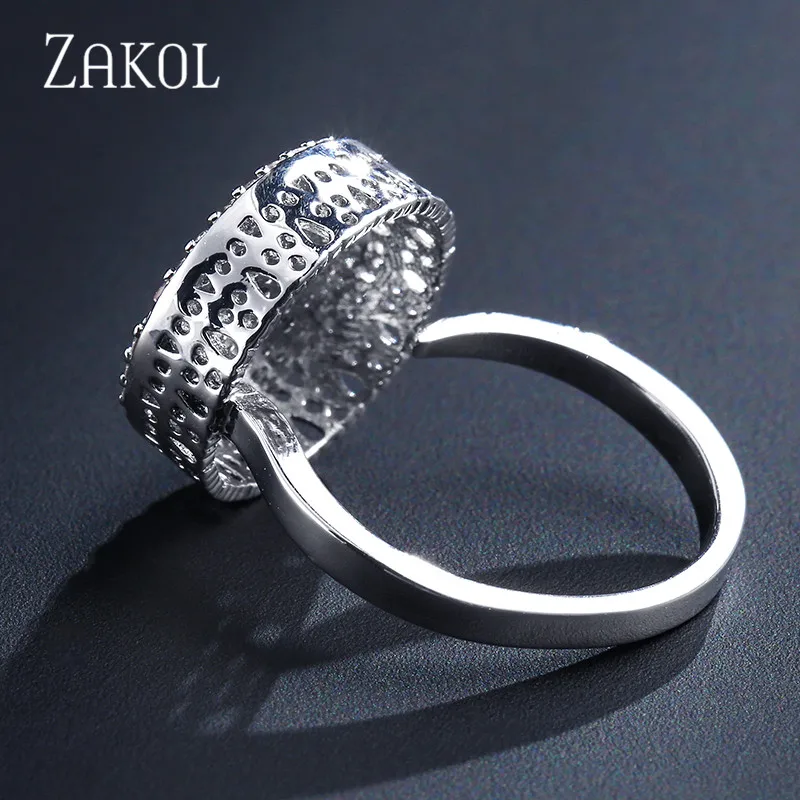 ZAKOL роскошные новые ювелирные изделия AAA кубический цирконий круглой формы