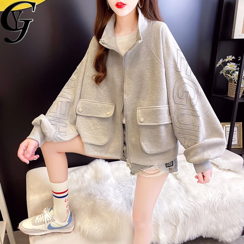 

Ulzzang Fashion Oversized Women Jacker Coat 2021 Kawaii Harajuku Double Packets Zip Up Sweatshirt Women Hoodies Poleras Mujer