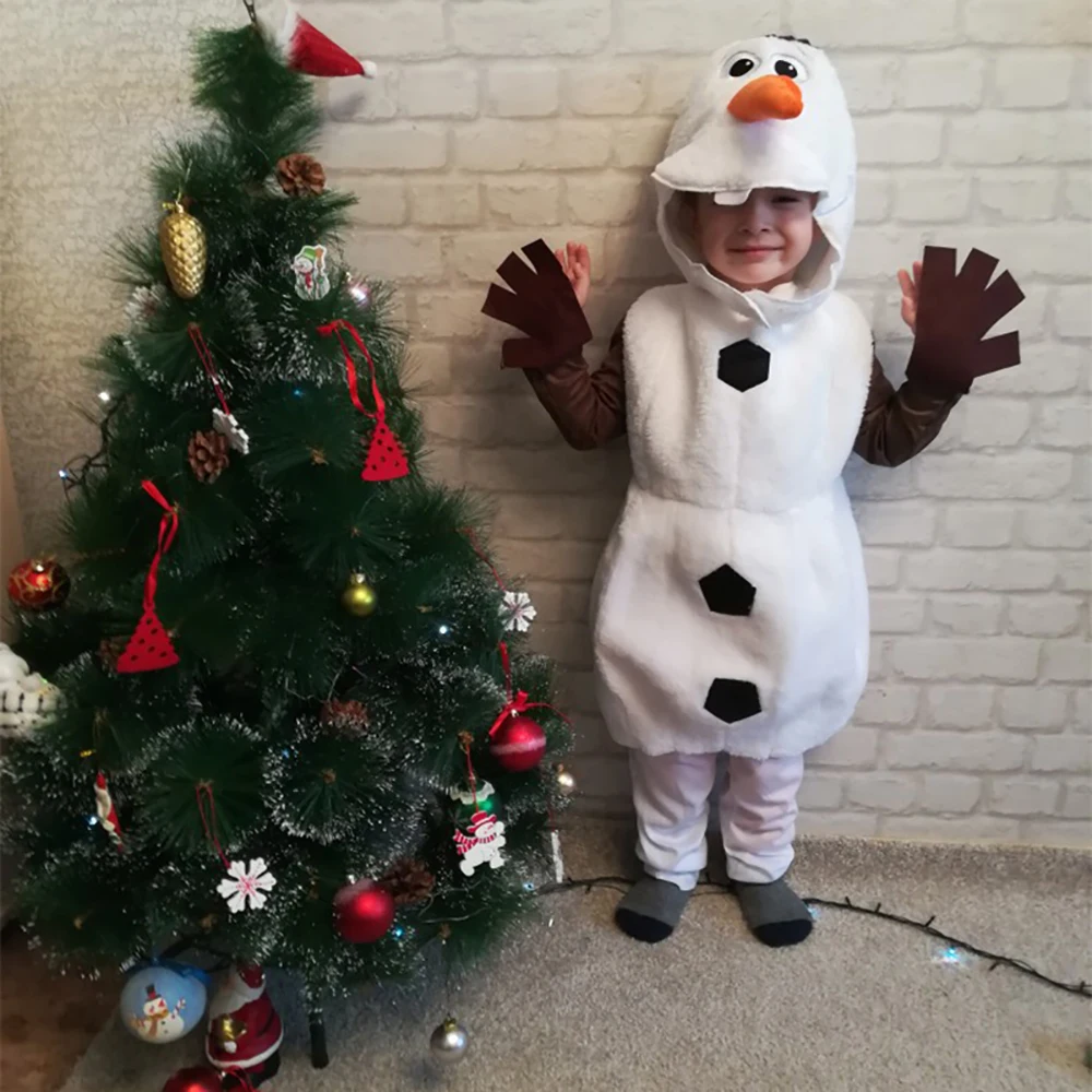 

High quality Child Olaf Halloween Costume For Toddler Kids Favorite Cartoon Movie Snowman Party Dress Costume For Toddler