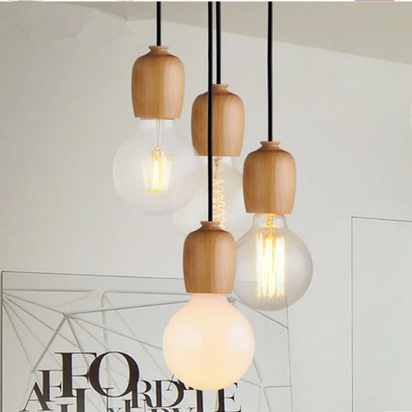 Скандинавская креативная простая деревянная арт Люстра для ресторана бара офиса