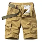 Мужские тактические шорты-карго цвета хаки, хлопковые повседневные свободные шорты с множеством карманов, Джоггеры в стиле милитари, большие размеры, лето 2021