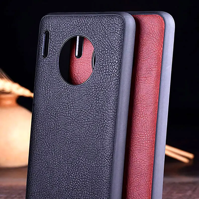 Чехол для huawei mate 30 pro funda роскошный винтажный кожаный мягкий ТПУ Жесткий чехол из