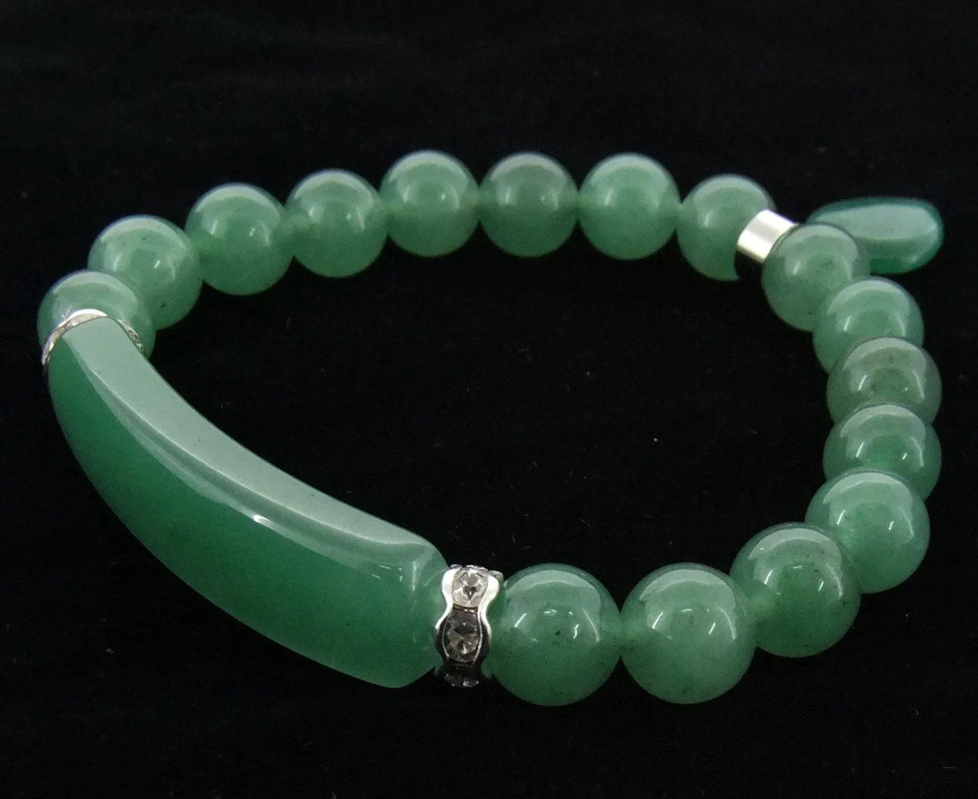 

3pcs/lot green aventurine bracelet jade bangle fashion jewelry round bead 8mm beaded bracelet