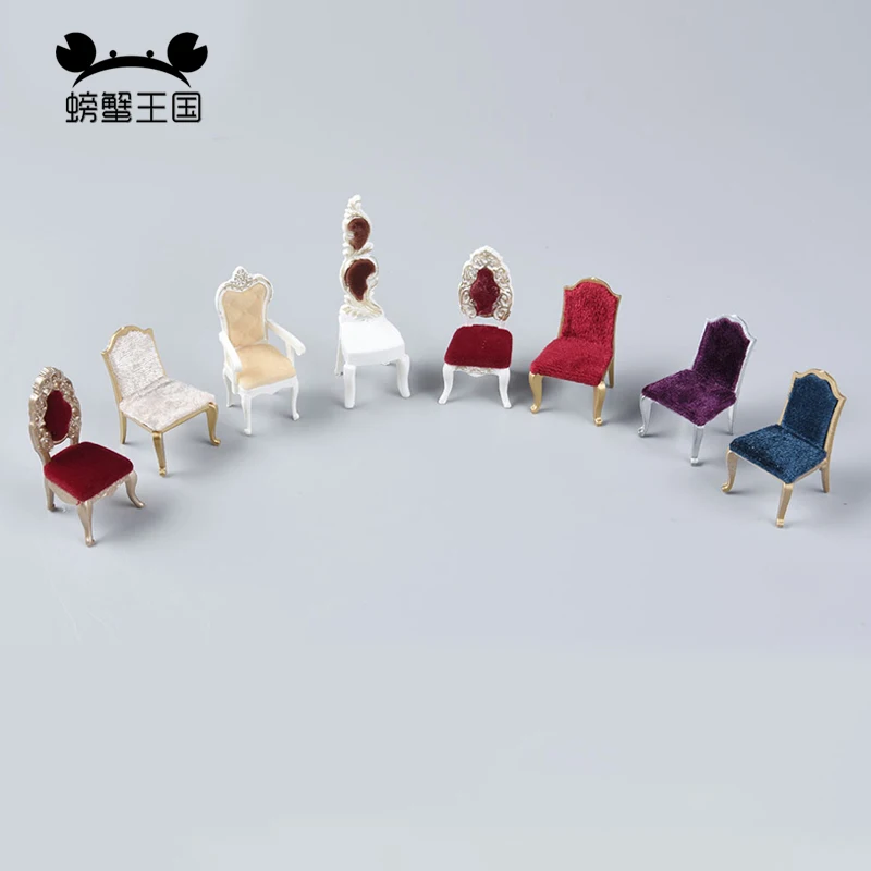 

2pcs Dollhouse European Style 1:25 Scale Chair Model Mini Furniture Miniature Doll Accessories Living Room Bedroom