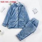 Зимние женские плотные фланелевые пижамные комплекты, Флисовая теплая одежда для сна, домашняя пижама, нижнее белье большого размера 5XL 145 кг, домашняя одежда