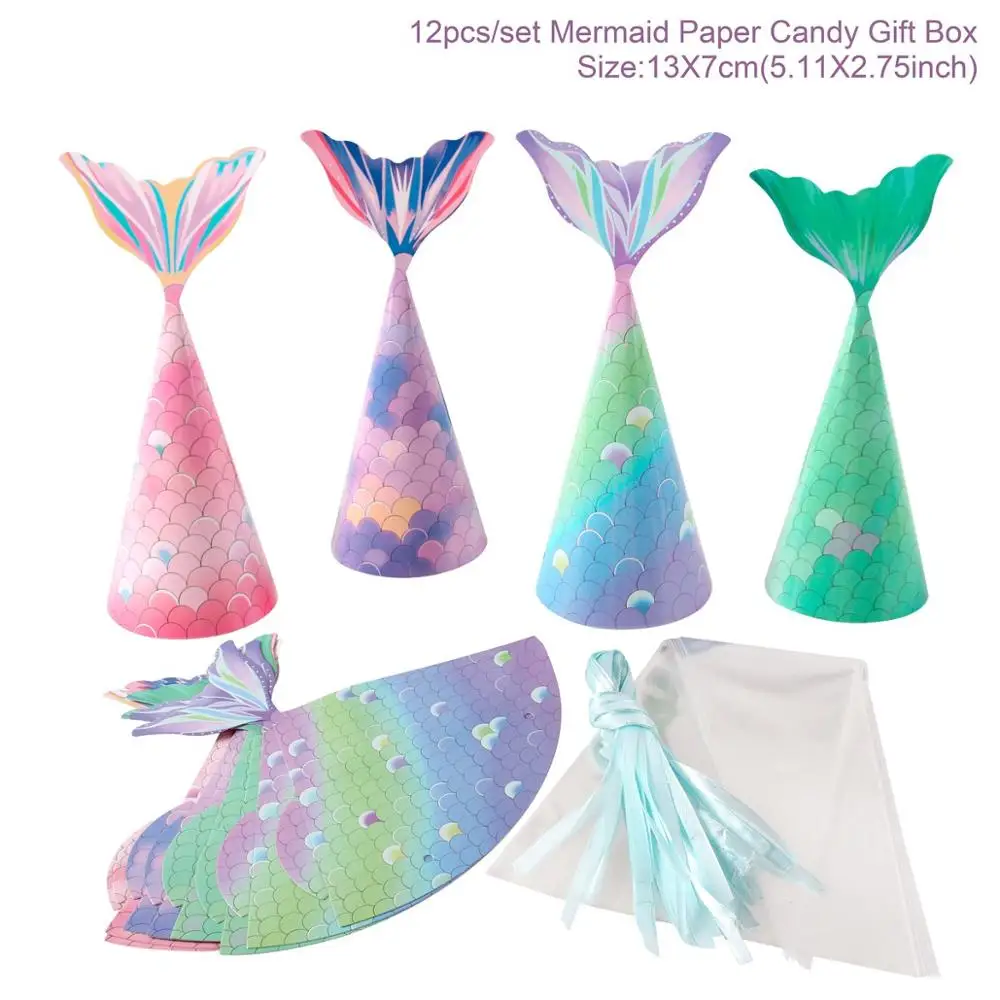Mermaid Candy Box HUIRAN романтические вечерние принадлежности Русалочка украшение Русалочка подарок на день рождения Дети День рождения украшения для вечеринок - Цвет: Mermaid Candy Box