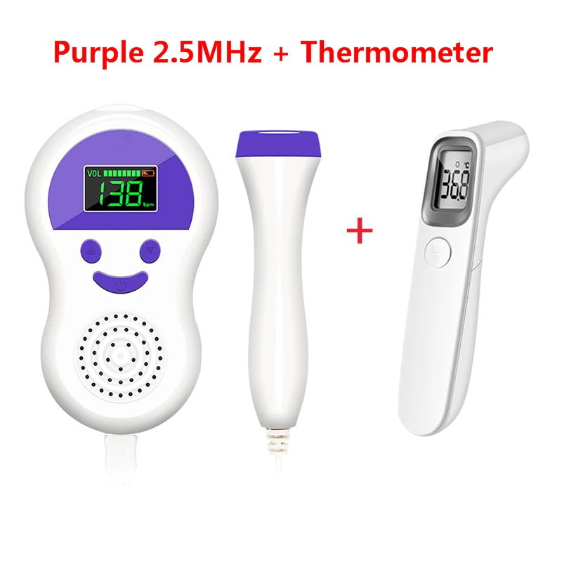 2.5HMz Purple Ther OLIECO 2,5 МГц детский Пульс фетальный монитор Doppler медицинский домашний стетоскоп для беременных детей Карманный CE CFDA пренатальный детектор сердца - Цвет: 2.5HMz Purple Ther