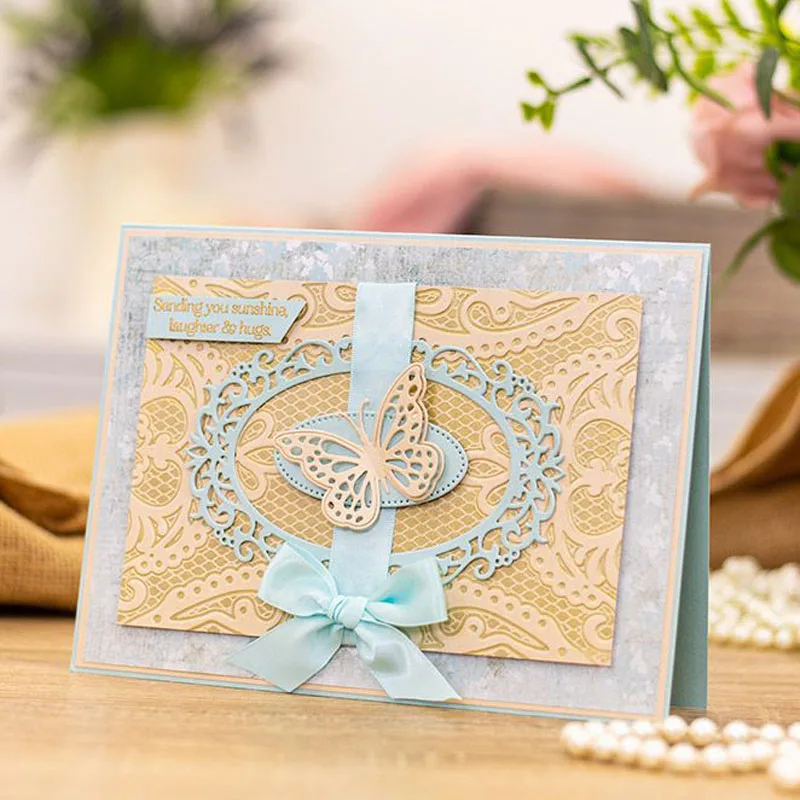 Красивые винтажные кружевные металлические Вырубные штампы в виде бабочек для