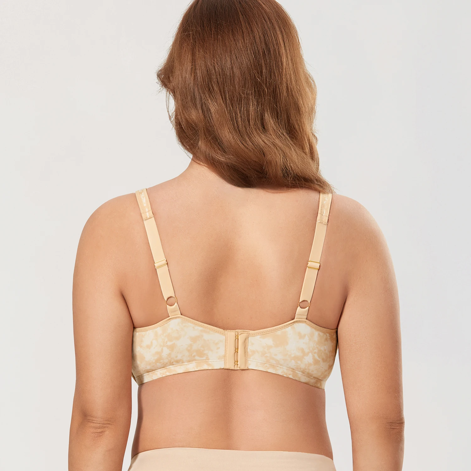 DELIMIRA Seamless Minimizer Bras for Women Large Busts Smooth Full Figure Underwire Plus Size Bra Floral Leopard D DD E F G