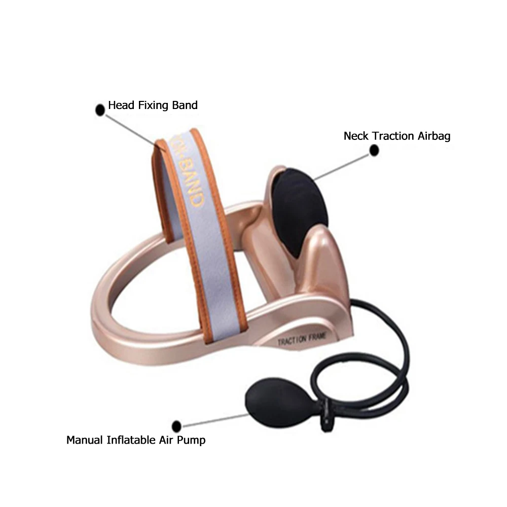 

Inflatable Neck Traction Cervical Posture Stretching Device Air Pump Spine Vertebra Correction Tractor Relief Pain Home Massager
