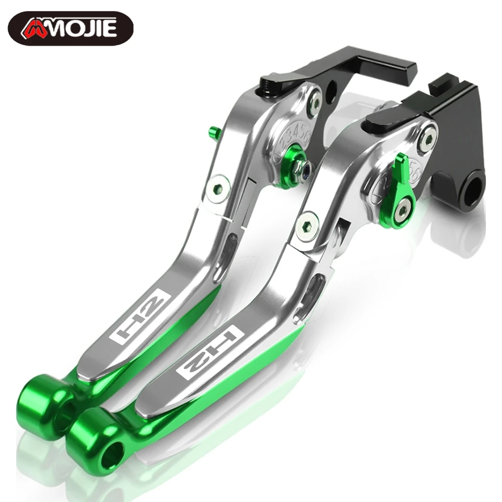 

Motorcycle Accessories Extendable Adjustable Foldable Handle Levers Brake Clutch With H2 LOGO For Kawasaki H2 / H2R 2015 2016
