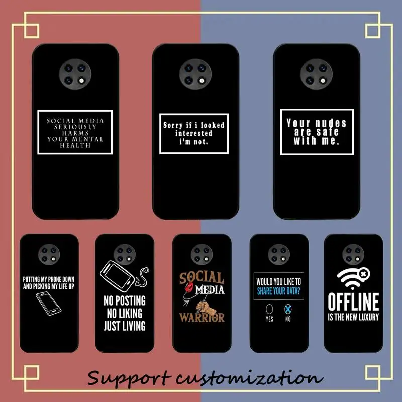 

Text Social Media Phone Case For Xiaomi Redmi Note 8A 7 5 Note 8pro 8T 9Pro TPU for note 6pro