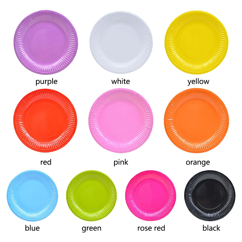 Популярные 10 шт одноразовые тарелки цветной картон детский ручной DIY день