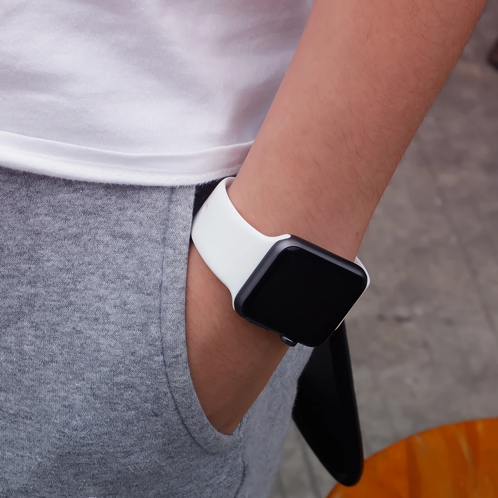 Новые спортивные силиконовые часы для apple watch band 4 44 мм 40 мм(iwatch 5) apple watch 3 2 1 42 мм 38 мм аксессуары для наручных браслетов