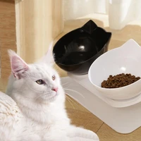 non slip double cat bowl with stand pet feeding bowl water bowl for kitten pet food bowls for dogs feeder puppy accessories