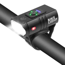 LED Torch Bike Front Light Rainproof USB Rechargeable Bicycle Light 2000LM Cycling Headlight LED 1200mAh Flashlight Bike Lamp