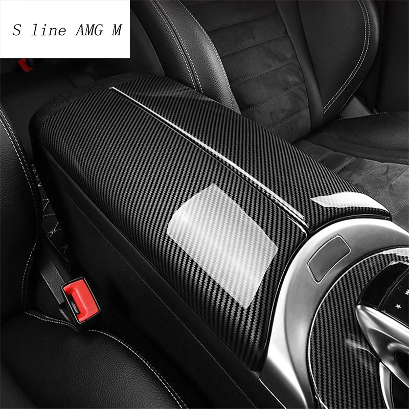 Автомобильный Стайлинг из углеродного волокна укладка подлокотник коробка