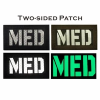 two sided med patch military armband badge sticker applique embellishment reflective glow in dark tactical decorative patches