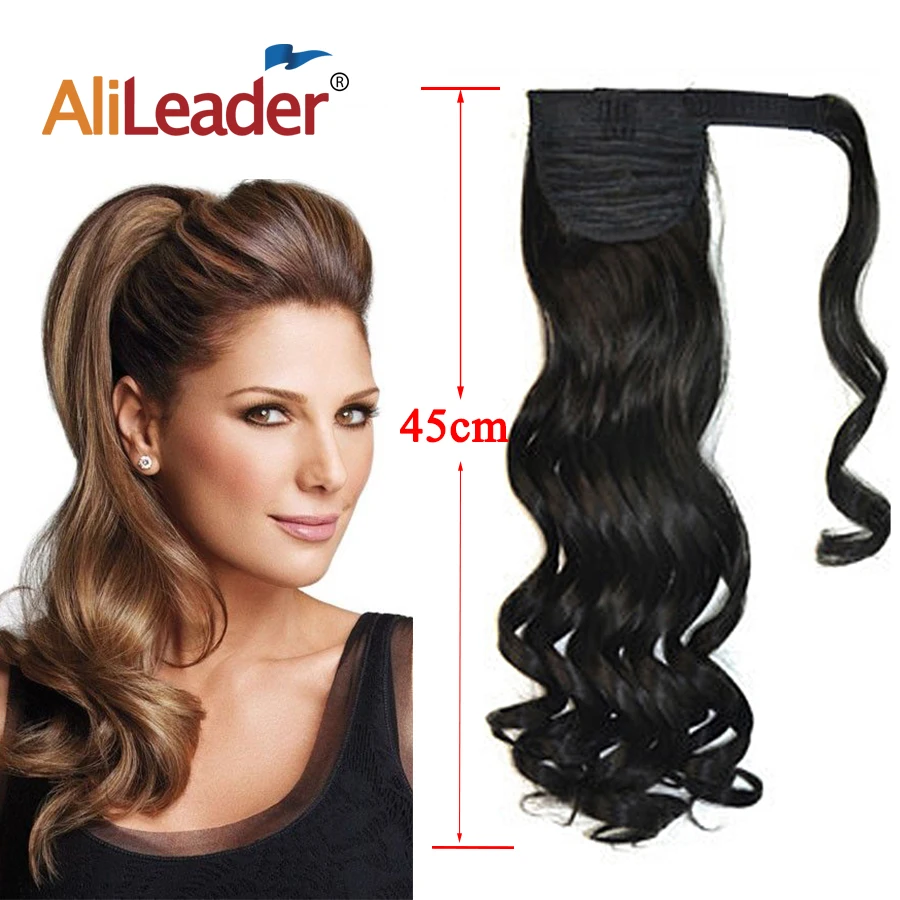 Synthetic 20 Inch Afro Ponytail Extensions Heat Resistant Natural Hair Extension For Women Wrap Around Clip | Шиньоны и парики