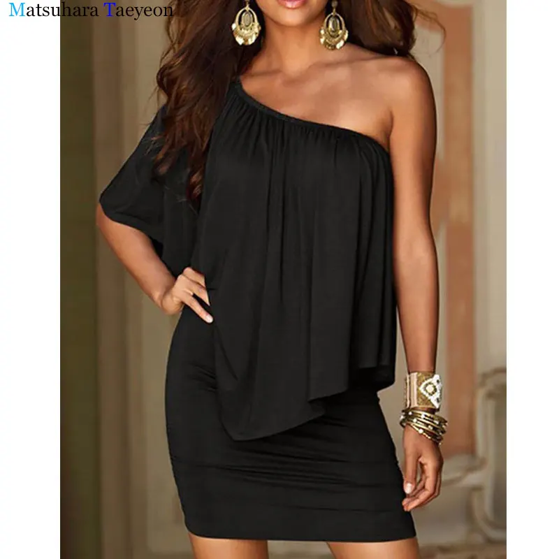 Женское платье футболка с открытыми плечами рукавами летучая мышь вечерние