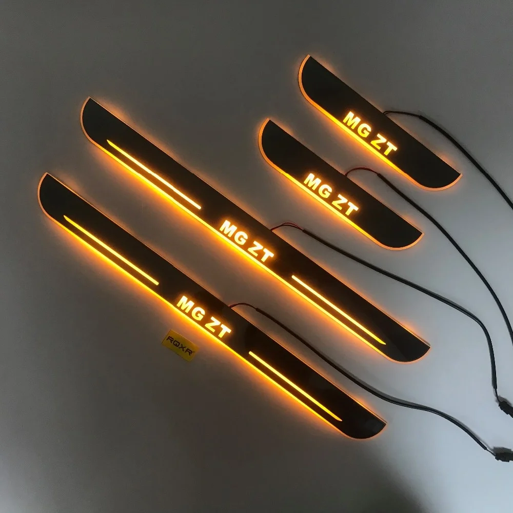

Osmrk led moving door scuff for MG ZT dynamic door sill plate flat lining overlays guards flowing/fixed light