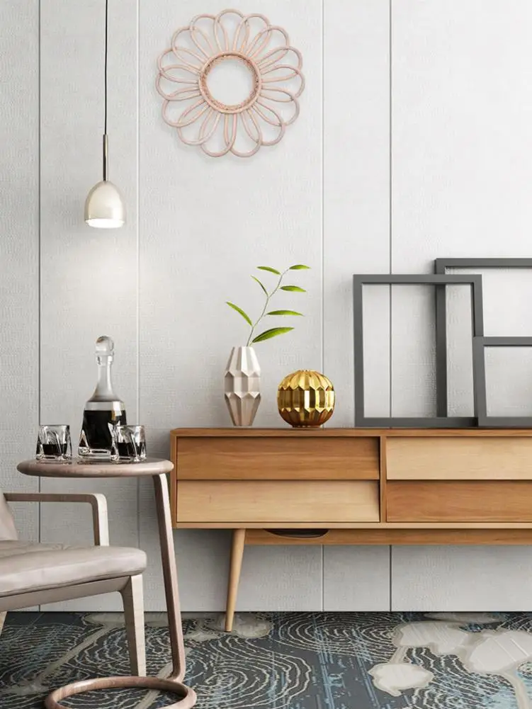 Винтажное круглое декоративный ротанг настенное зеркало в раме богемный стиль