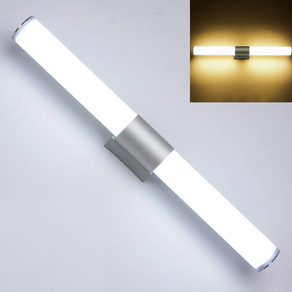 

12/16/22 W Modern Acrylic Led Light Toilet Wall Metal Base Cabinet Bathroom Warm White Soft Fixture