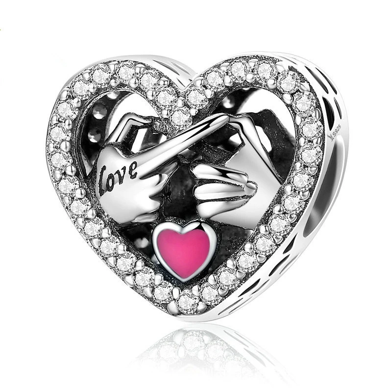

Silver Love Heart Bead Pendant Charms Fit Women Beads Bracelets Jewelry Gift