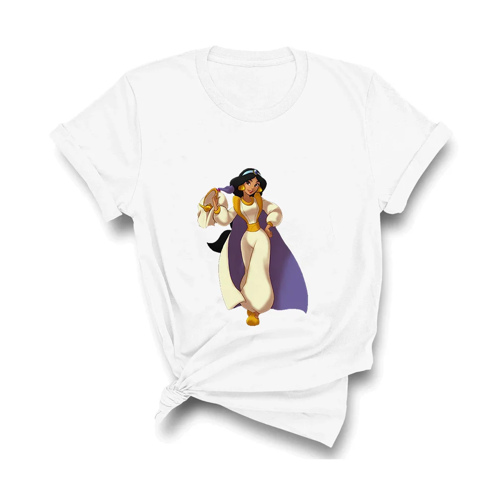 

Fashion Women T Shirts Jasmine Disney Princess Printed Cute Cartoon Tshirt Harajuku Streetwear Female T-shirts Women's Clothes
