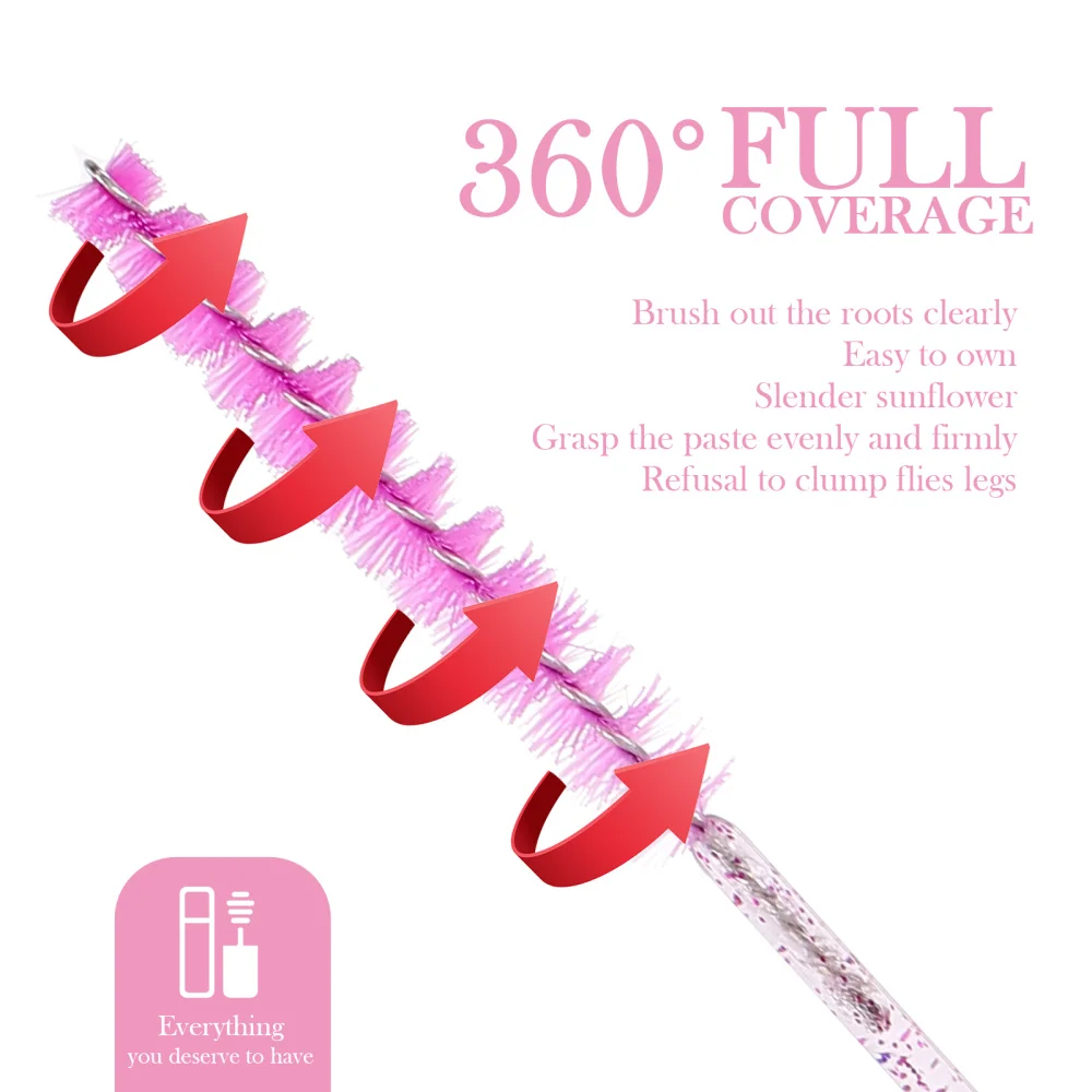 

8pcs Crystal Acrylic Diamonds Tube Mascara Brush Comb Makeup Tools