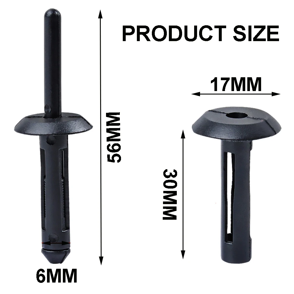 

100PCS Plastic Rivet Clip for Jeep Wrangler 07-15 Chrysler 300 99-10 Dodge Avenger 08-14 Nylon Fastener