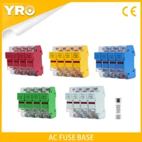 ac 1sets 4p colorful fuse base 690v with 14x51mm fast blow ceramic fuse core 32a 40a 50a 63a ro16