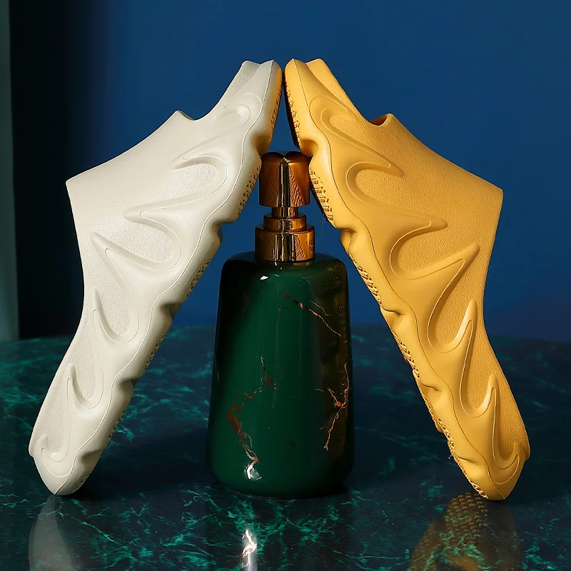 

Women Thick Platform Slippers Summer Fashion EVA Soft Sole Beach Slide Sandals Men Couple's Indoor Bathroom Anti-Slip Shoes Home