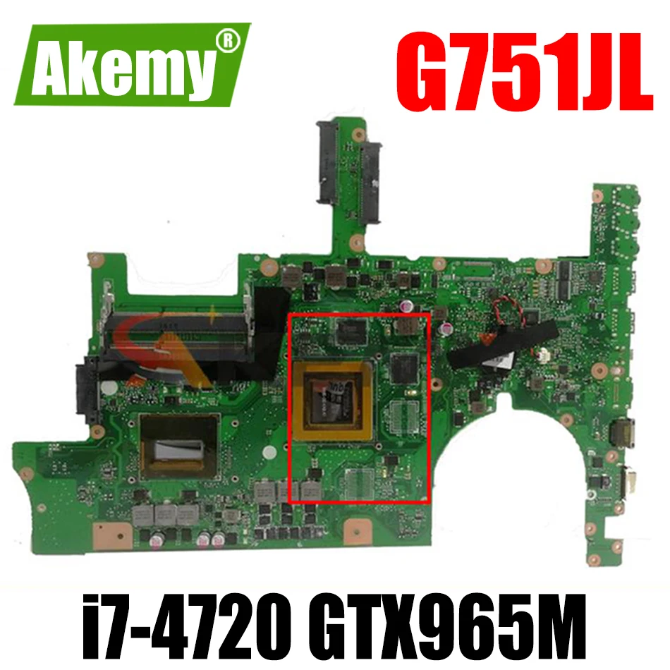 

G751JL материнская плата с процессором i7-4720 GTX965M материнская плата REV2.0 для ASUS G751J G751JL G751JT материнская плата для ноутбука 90NB0890-R02000