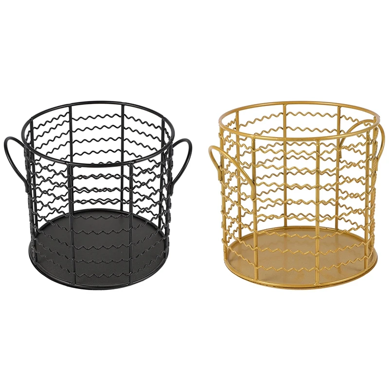

Kitchen Creative Snacks Fruit Basket Hollow Iron Home Storage Basket Organizer