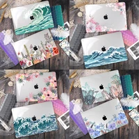 green leaves printed plastic case cover for macbook air 11 12 13 a2337 2020 pro 13 a2338 a2289 15 16 touch bar 2019 a2141