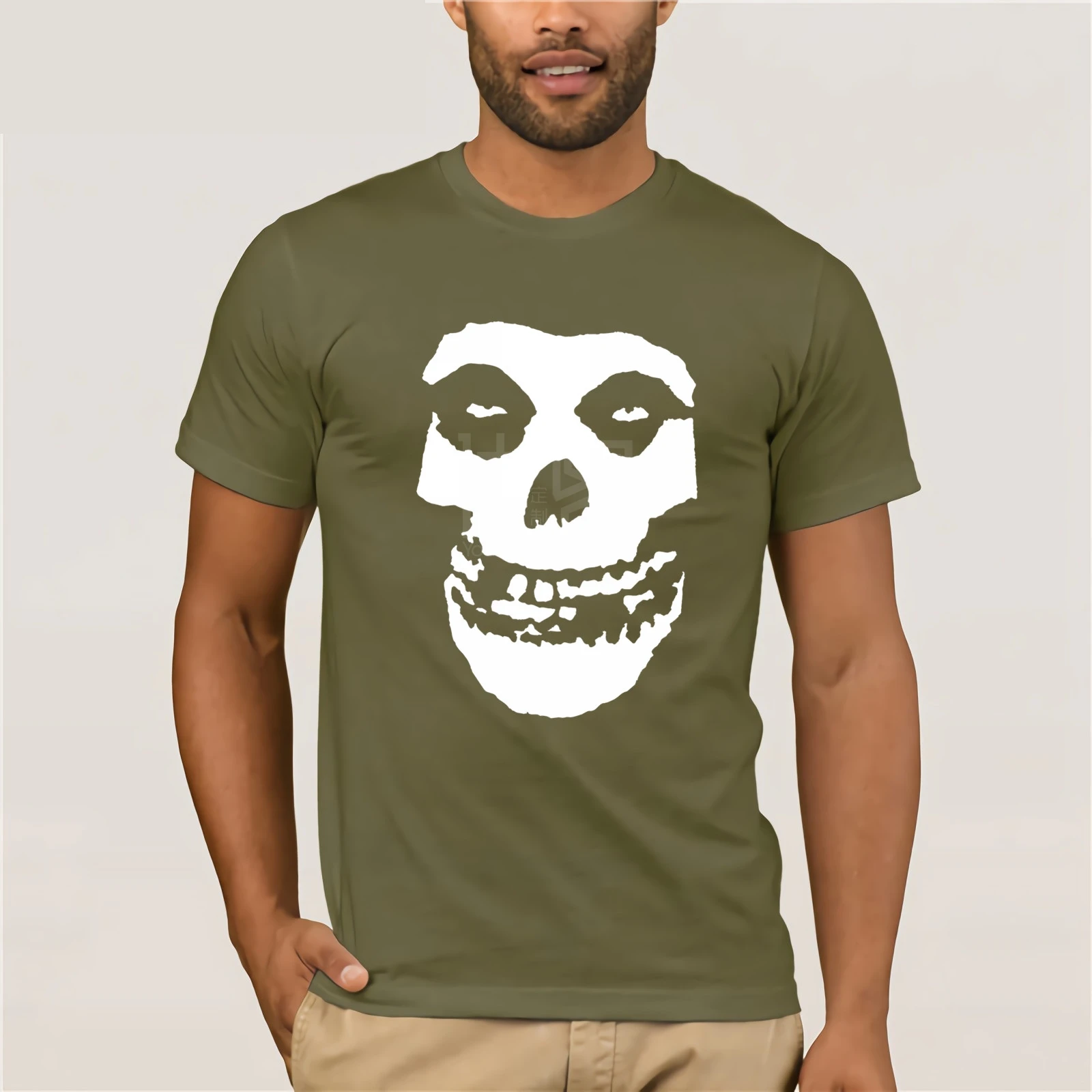 Мужская футболка с черепом Misfits принтом полумертвых женщин Скелетон Fiend Die My Darling