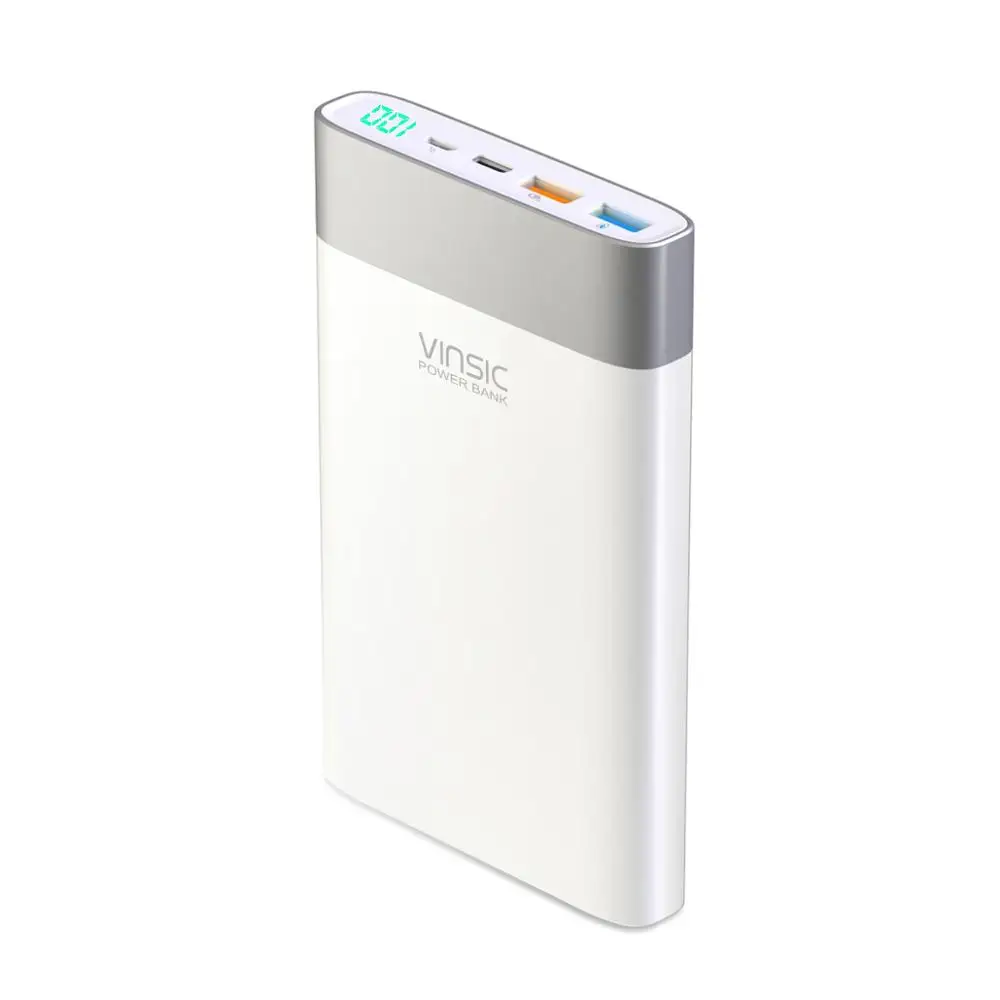 VSPB303W Vinsic 20000 мАч Быстрая зарядка QC3.0 внешний аккумулятор Двойной USB внешний аккумулятор для iPhone X samsung S9 Xiaomi Mi8 - Цвет: VSPB303W