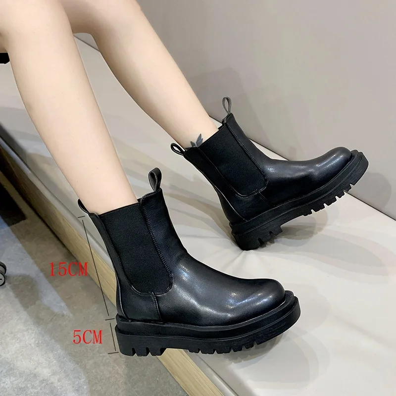Женские ботильоны на массивном каблуке Осенние брендовые дизайнерские ботинки