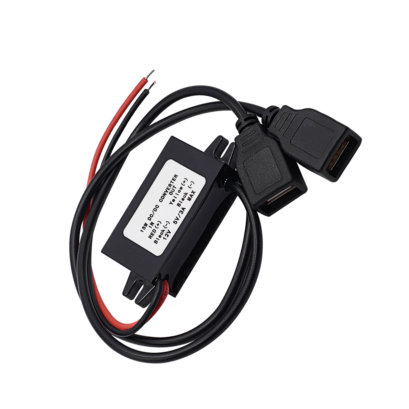 

DC Converter Dual USB Charging Ports Power Adapter Portable DC Power Adapter High Conversion Rate DC to DC Regulator