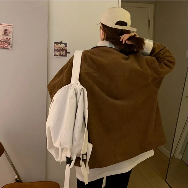 

Harajuku oversized pocket button long-sleeved women's jacket traf women's jacket printed bomber jacket tops women spring clothes