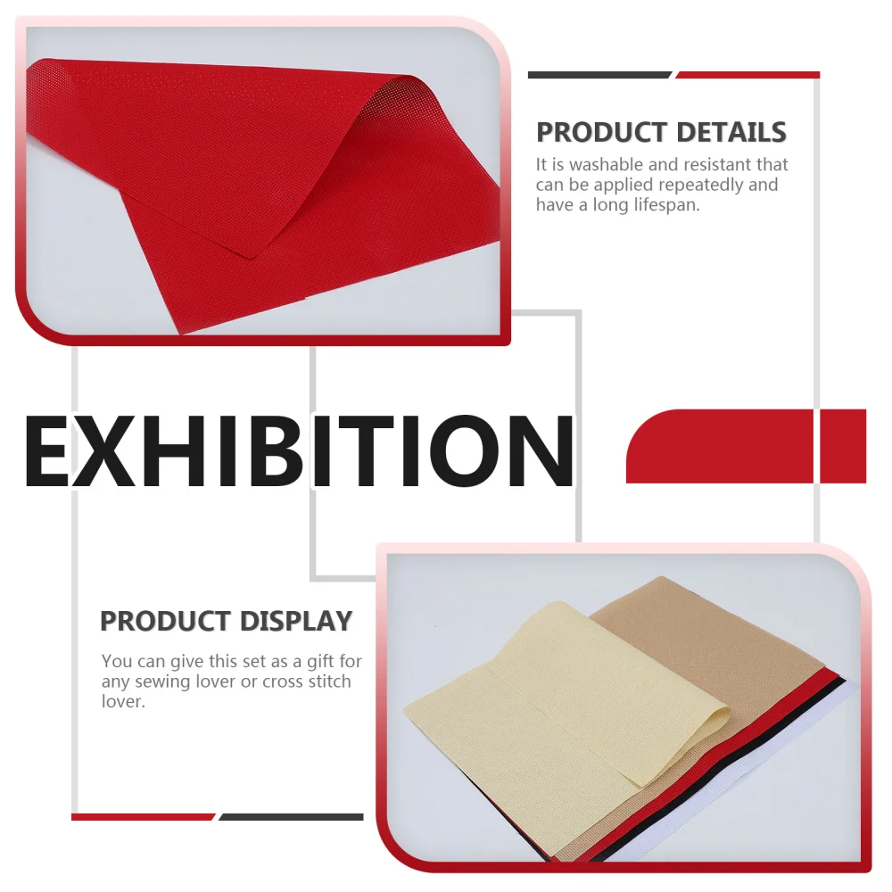 

5Pcs Needlework Fabric Cotton Cloth Sheet for Embroidery Cross Stitch DIY Decor