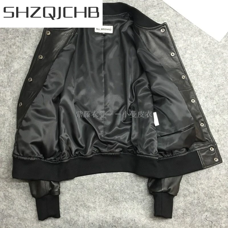 

JCHB 2021 Spring Autumn Genuine Leather Jacket Women Bomber Sheepskin Coat Short Real Leather Jacket Campera Mujer 1902 KJ2299