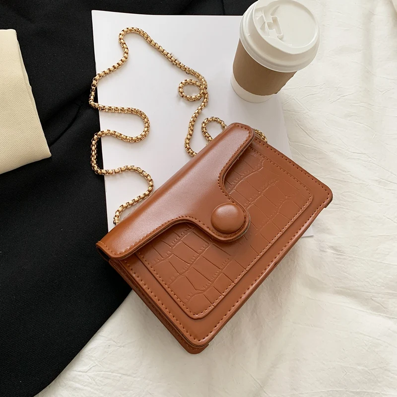 

Young Fashion All-Match Solid Color Ladies PU Crossbody Shoulder Bag Buckle Wallet Mobile Phone Bag
